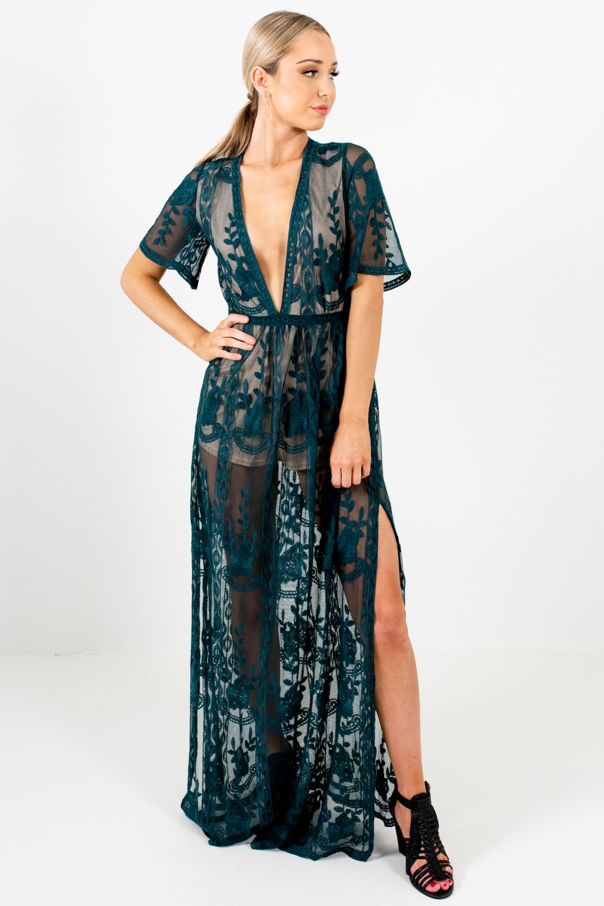 lace romper maxi dress plus size