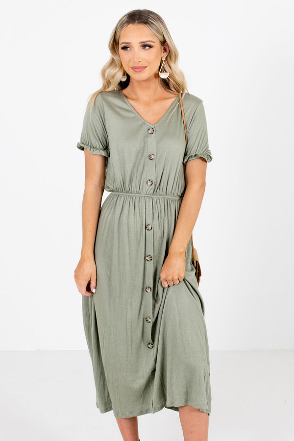 Make It Last Olive Green Midi Dress | Boutique Midi Dresses - Bella ...