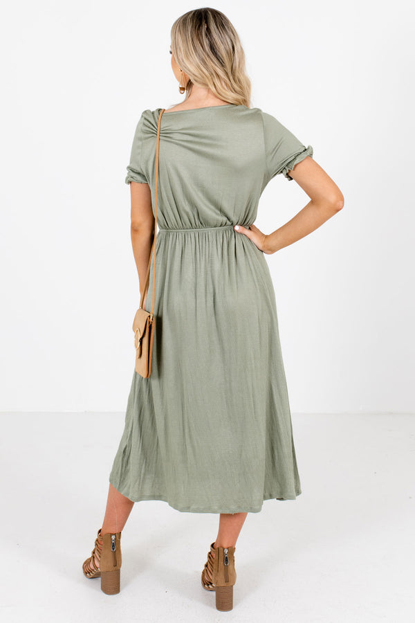 Make It Last Olive Green Midi Dress | Boutique Midi Dresses - Bella ...