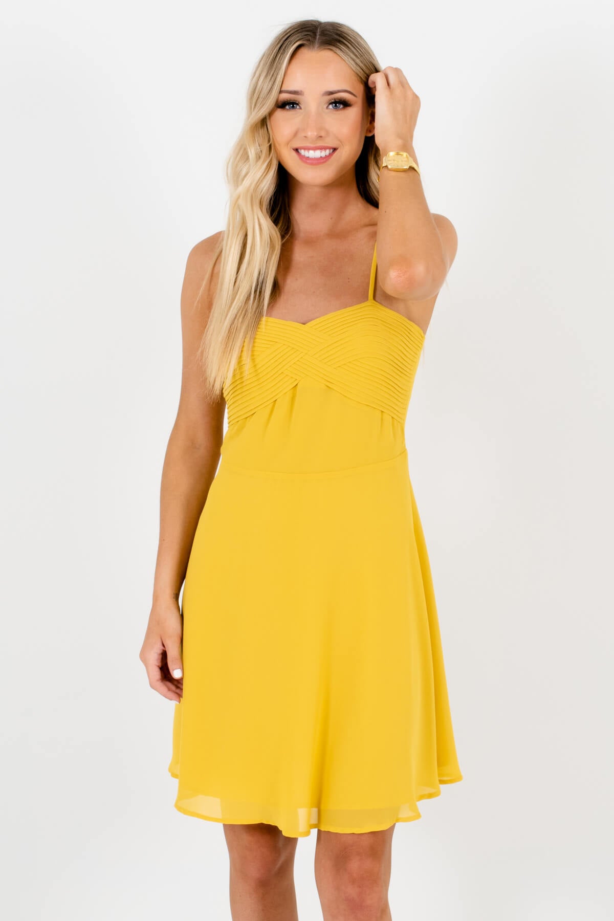 Make Some Time Yellow Mini Dress 