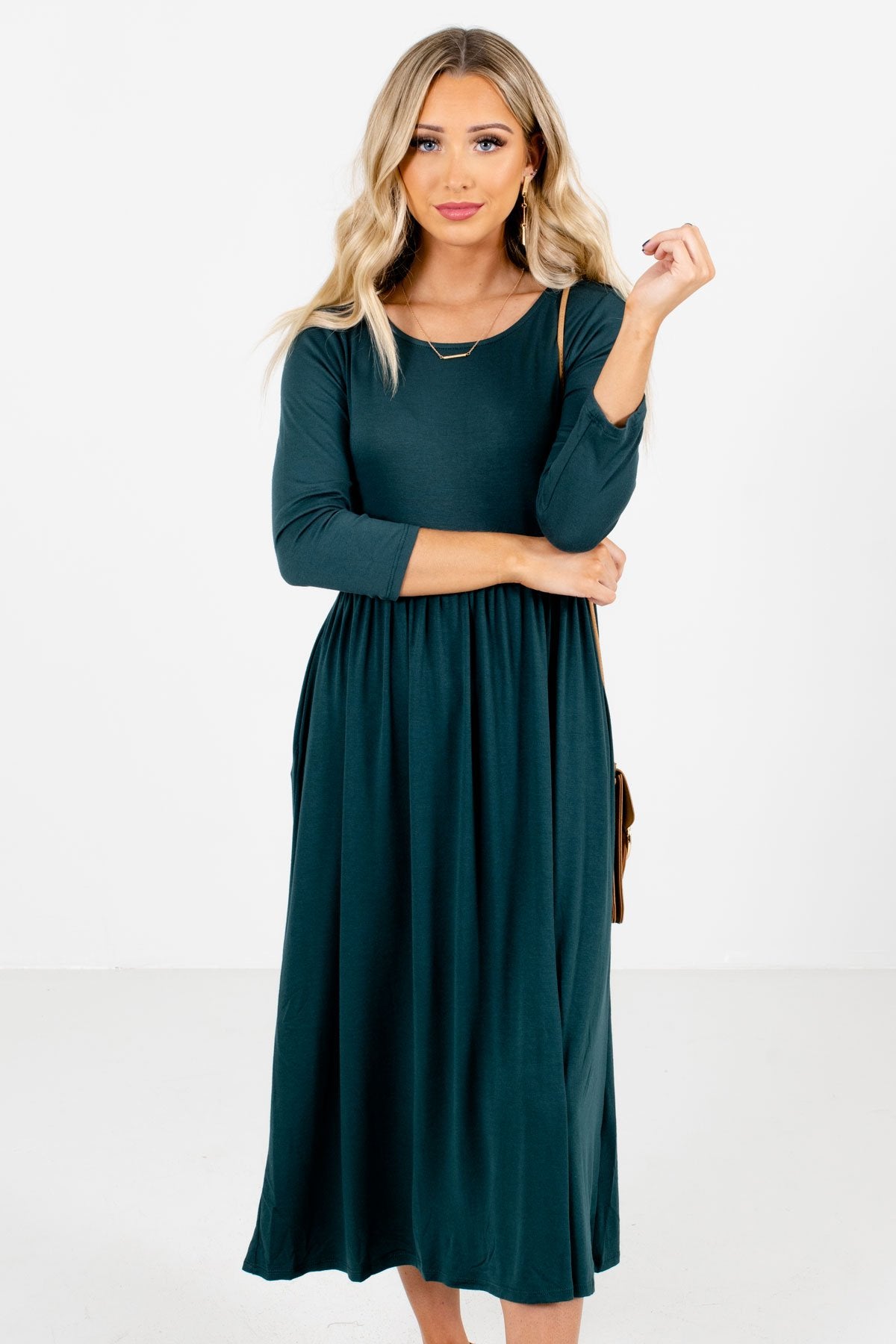 teal green midi dress