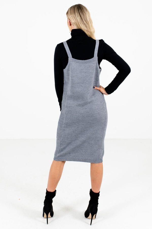 New Perspective Gray Knee-Length Dress | Boutique Dresses - Bella Ella ...