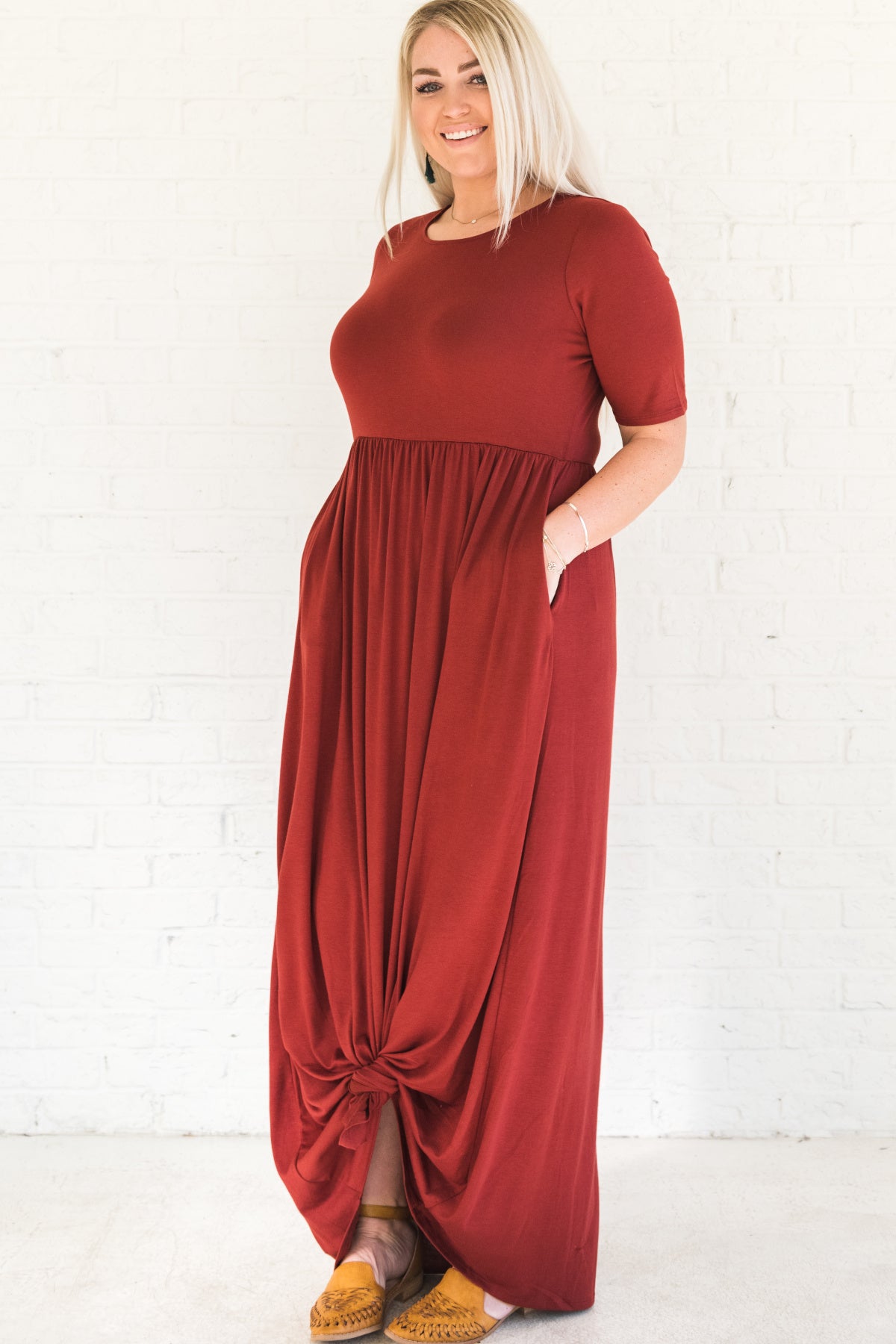 brick red color dress Big sale - OFF 67%