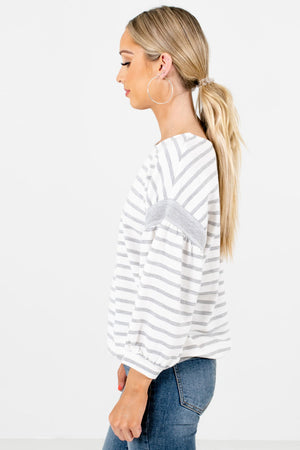 White Relaxed Fit Boutique Tops for Women