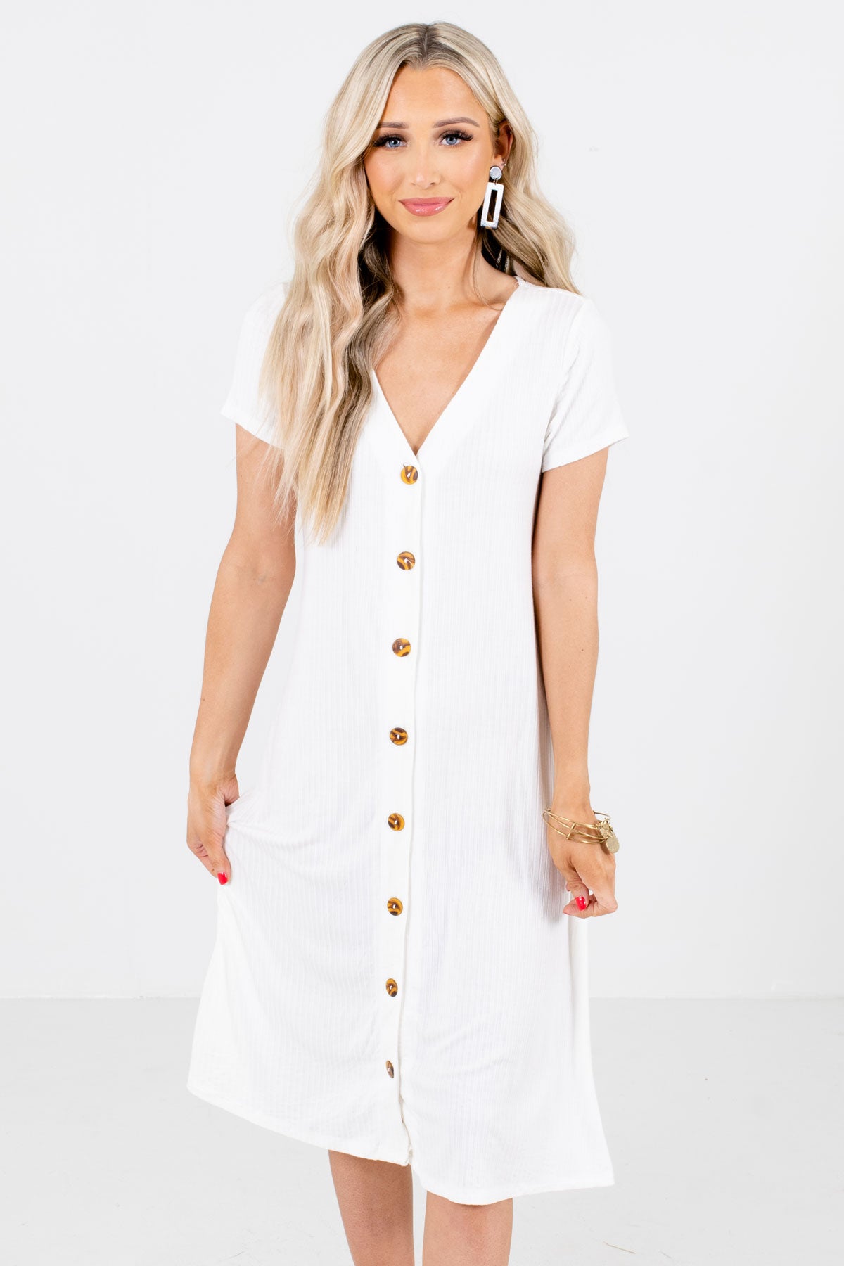 white midi dress flowy