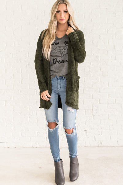 olive green cardigan outfit