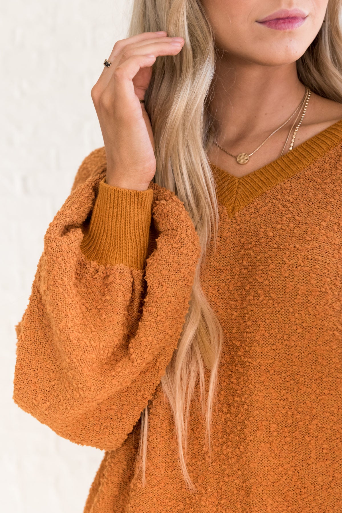 Pumpkin Patch Orange Textured Sweater 