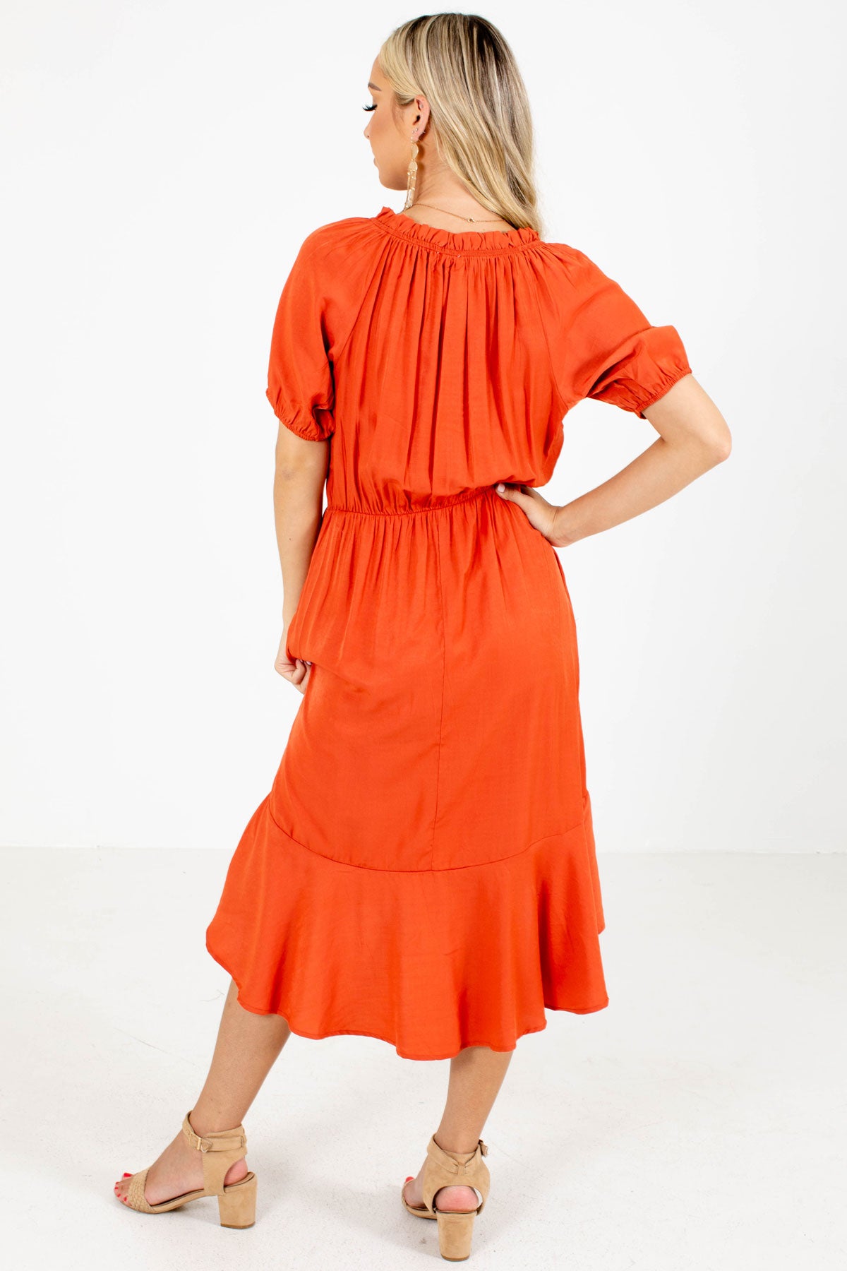 womens orange dress