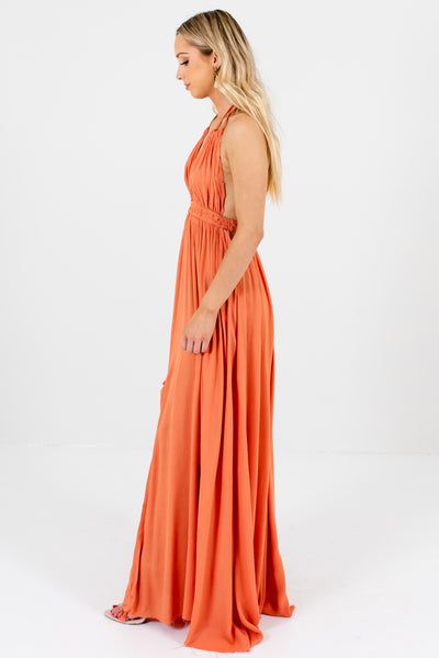 dark orange long dress