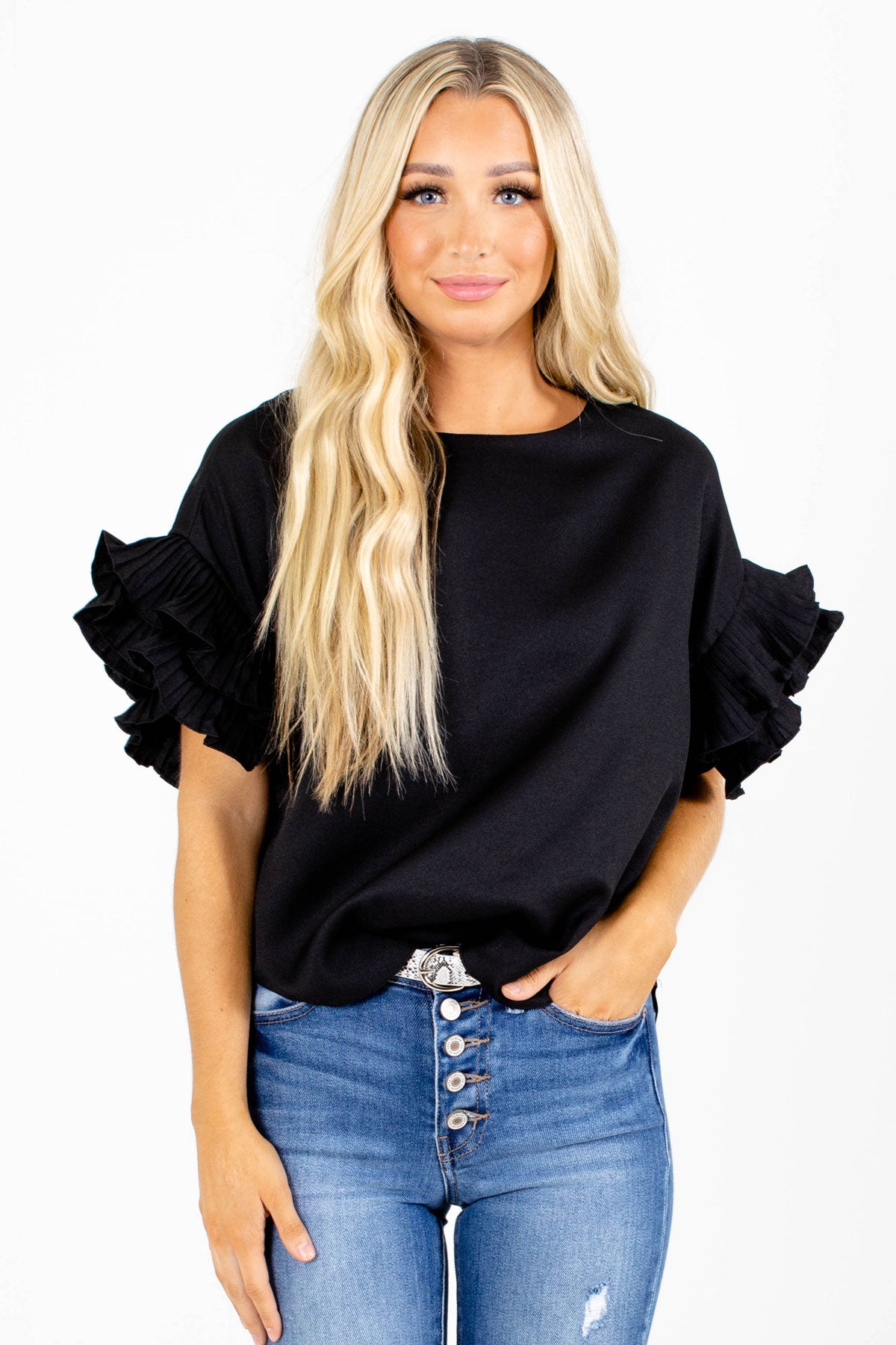 black boutique tops