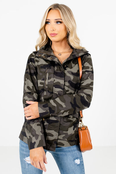 Tough Girl Green Camo Jacket | Boutique Outerwear for Women - Bella ...