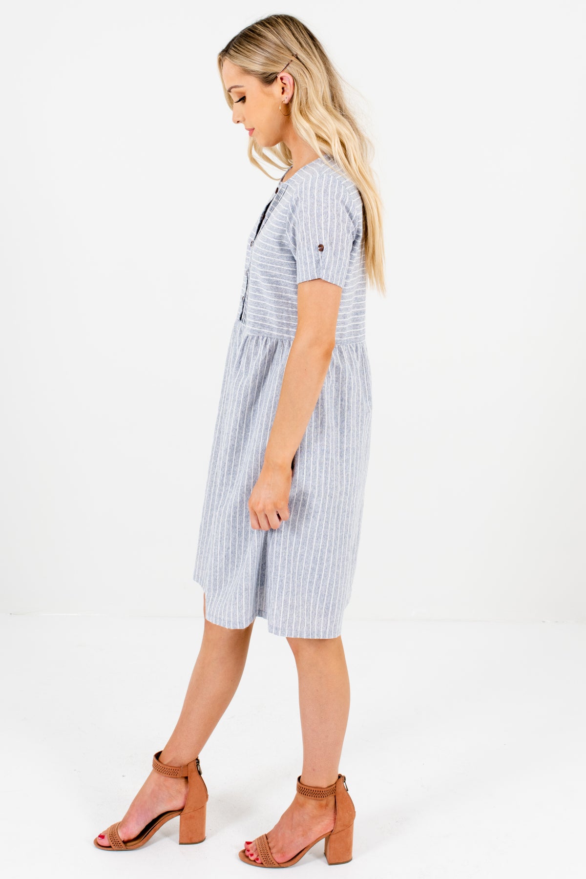 baby blue stripe mini dress