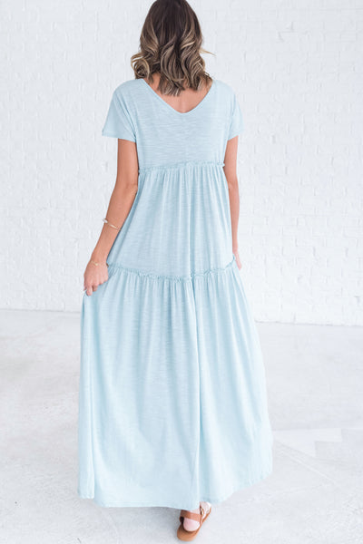 light blue maxi dress casual