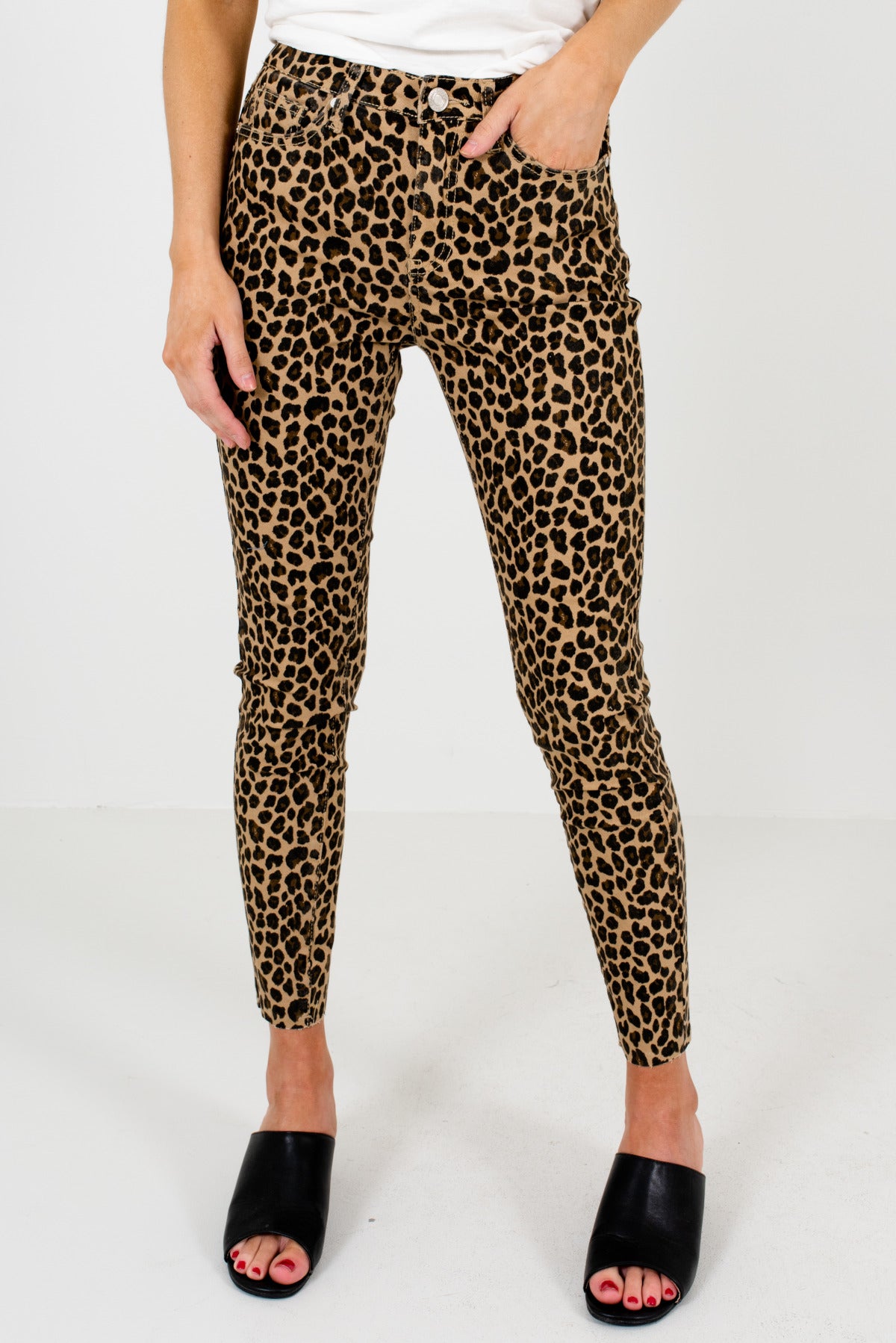 animal print skinny jeans