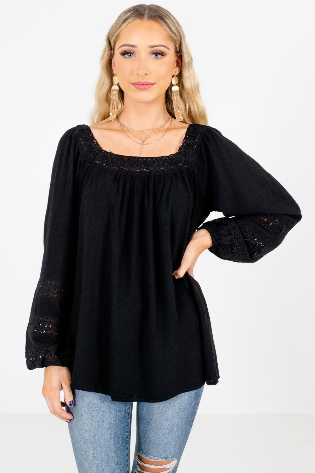 black boutique tops