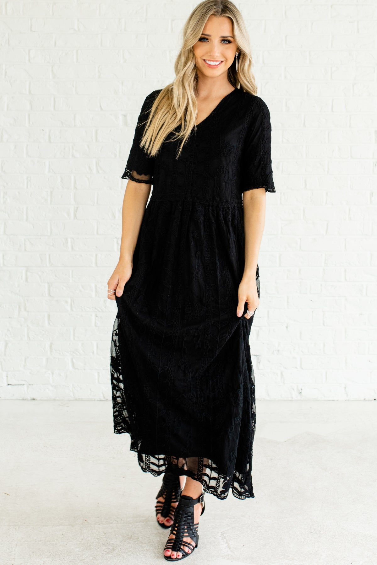 black boho maxi