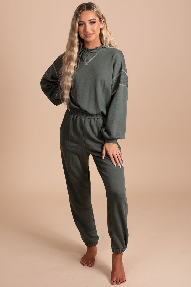 Keep It Low Key Waffle Knit Lounge Set