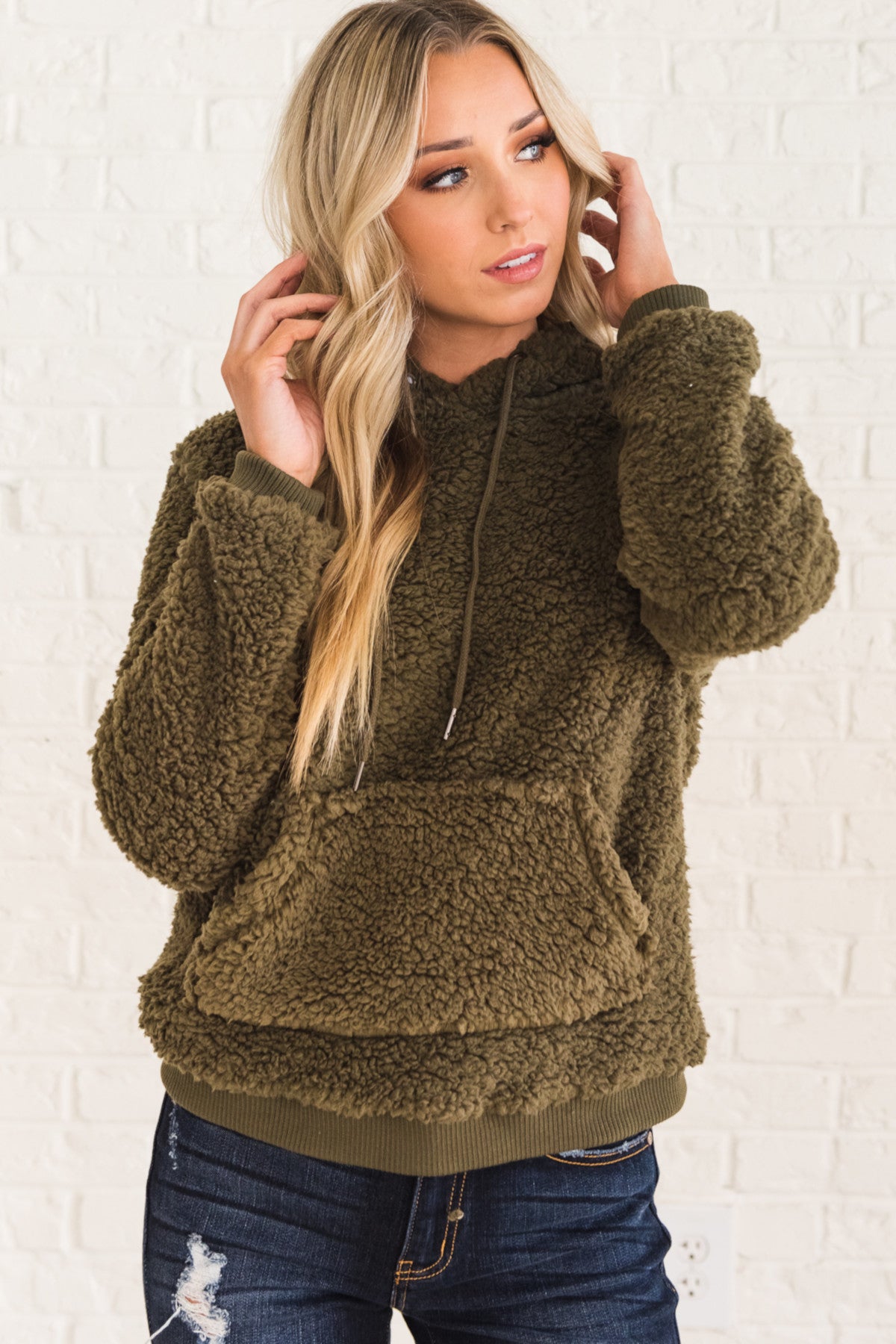 teddy fur sweatshirt