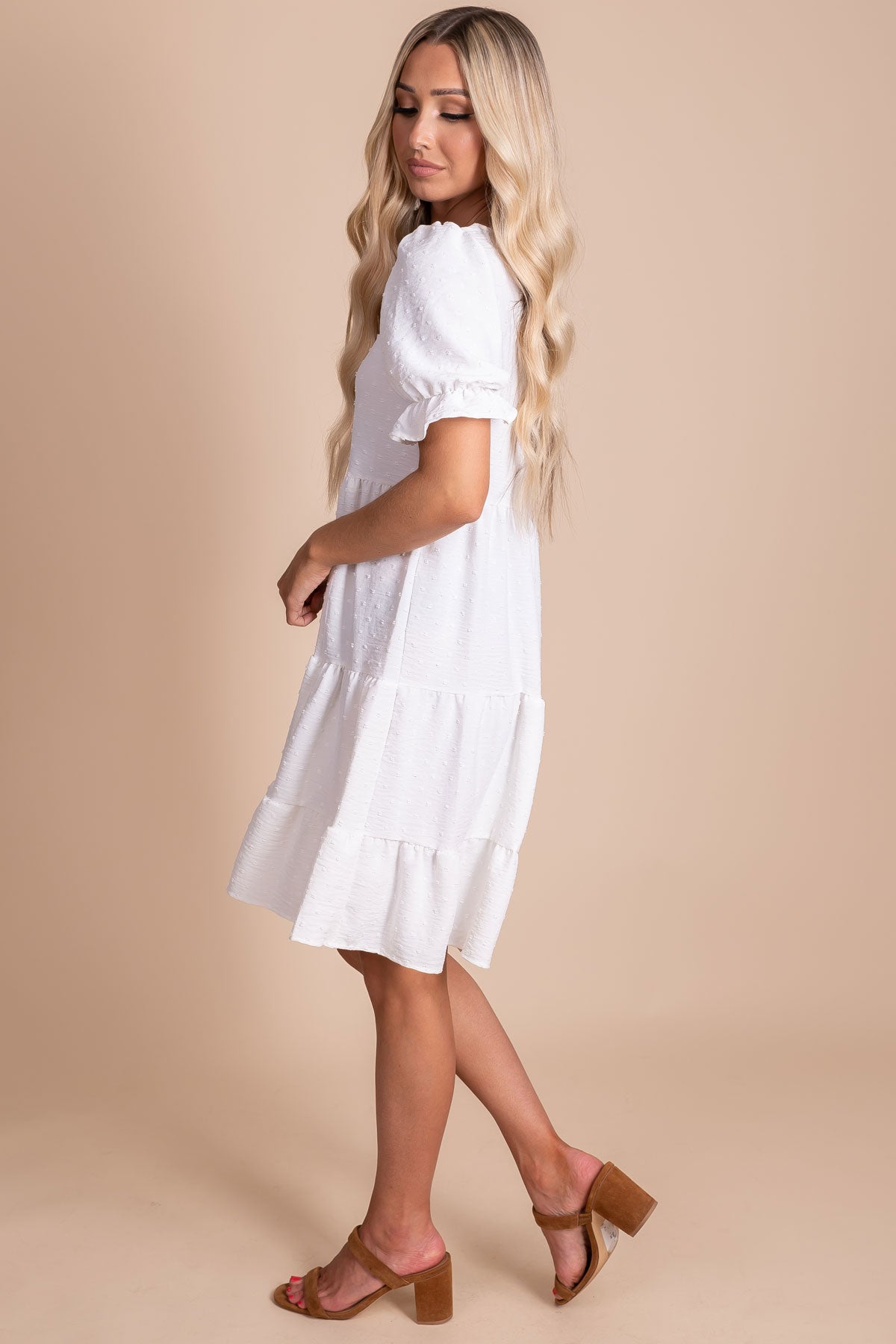 Pursuit of Happiness Textured Mini Dress | Women's White Mini Dress ...