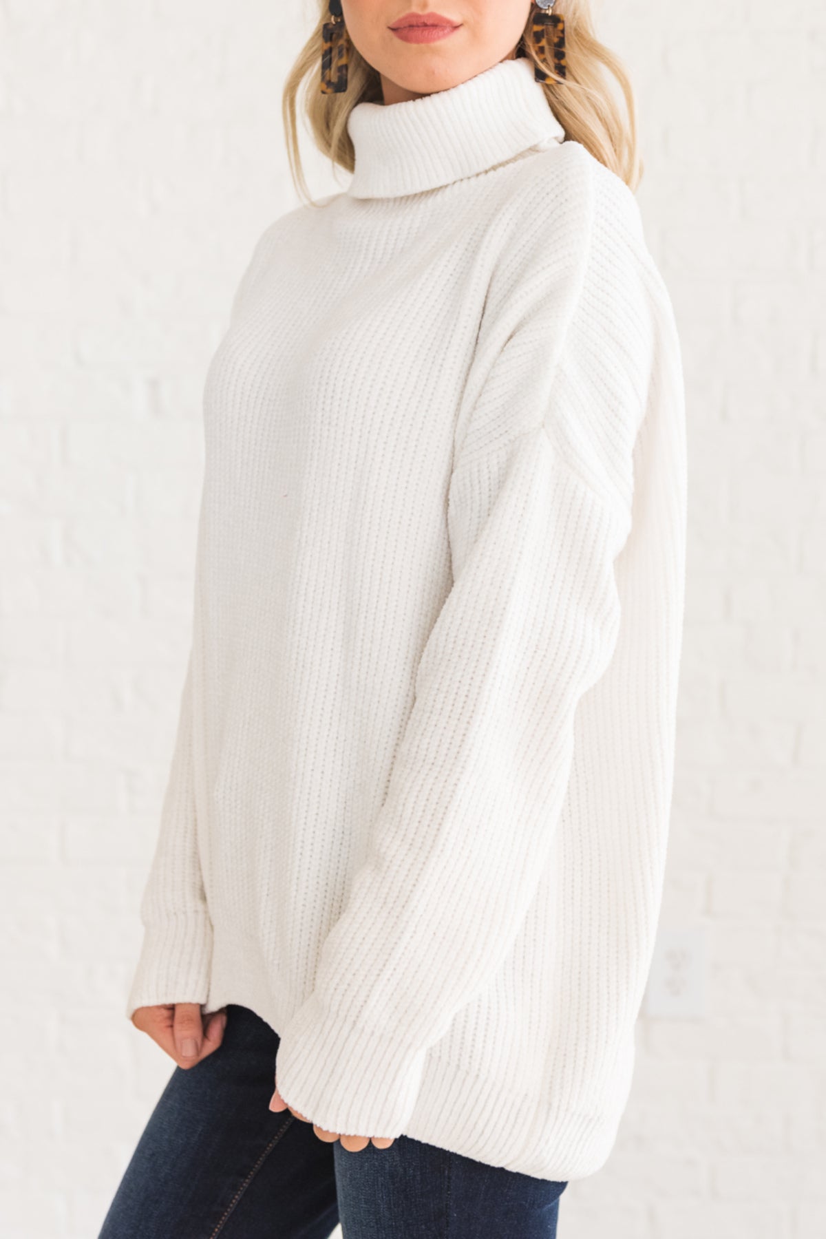 winter white cowl neck sweater