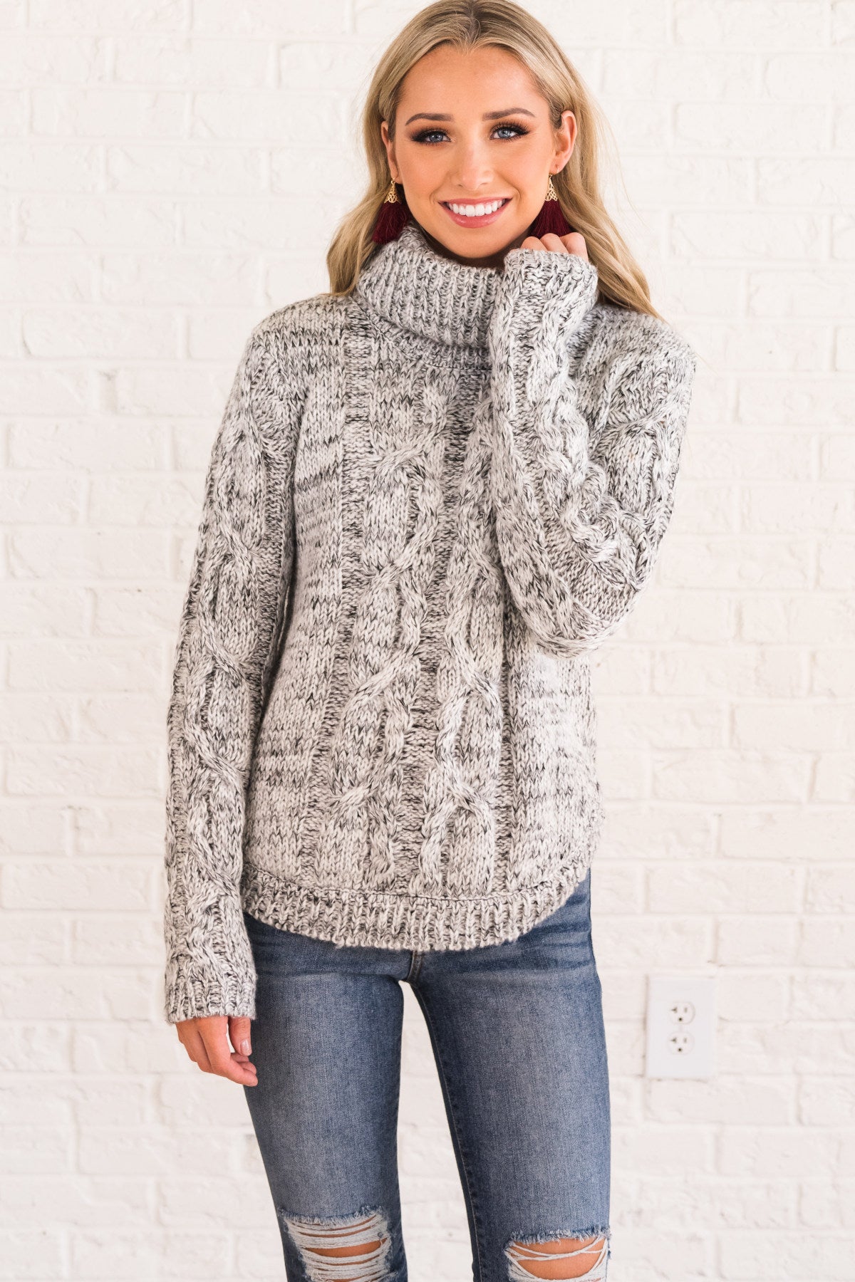 winter white turtleneck sweater