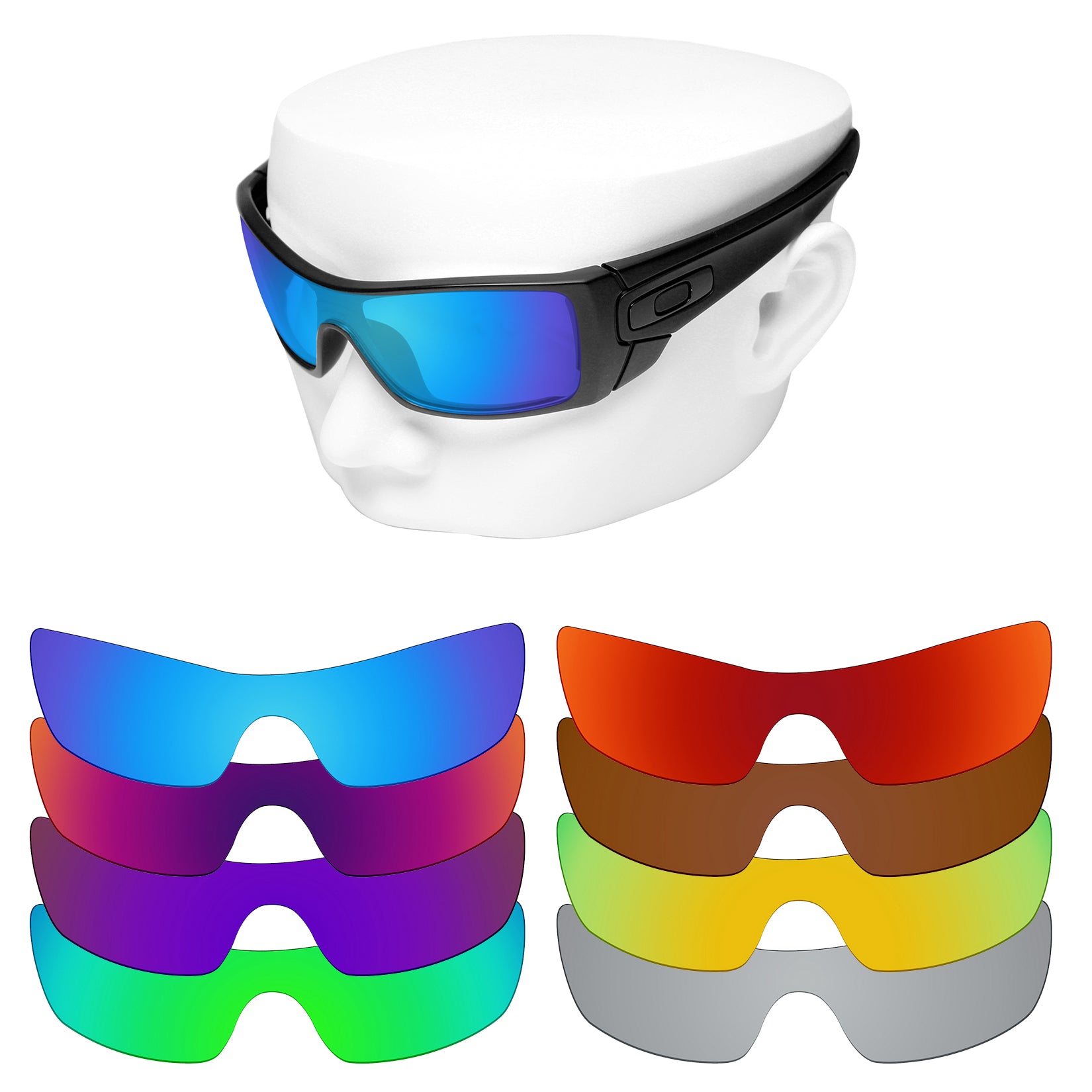 OOWLIT Premium Polarized Replacement Lenses for Oakley Batwolf Sunglasses |  Iridium Coat Mirrored Lens Technologies | 50+ Lens Colors – OOWLIT OPTICS