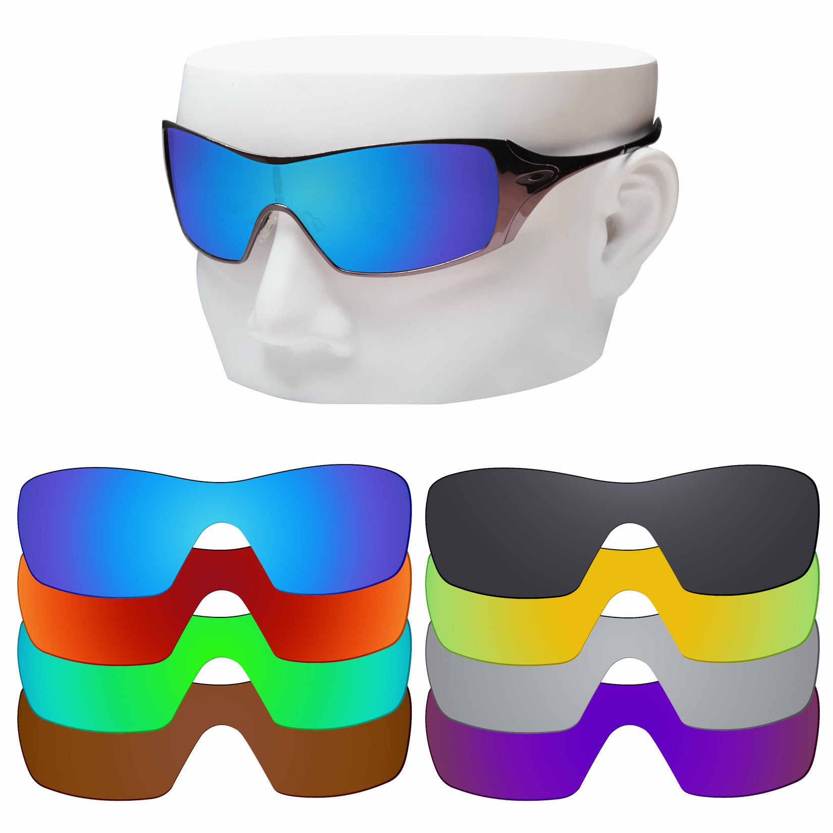 OOWLIT Premium Polarized Replacement Lenses for Oakley Dart Sunglasses | Iridium Coat Mirrored Lens Technologies 50+ Lens Colors – OOWLIT OPTICS