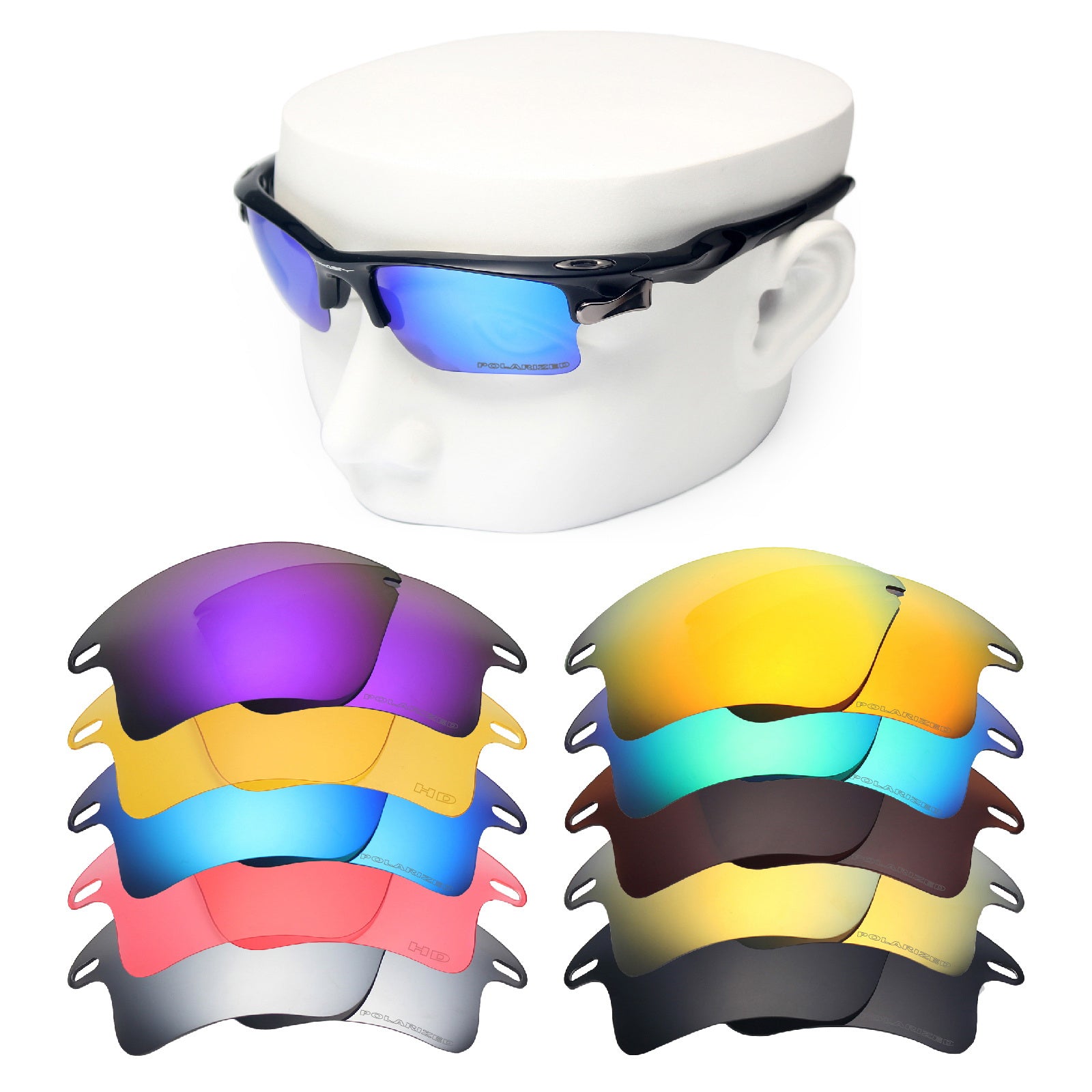 OOWLIT Replacement Lenses for Oakley Fast Jacket XL Sunglass