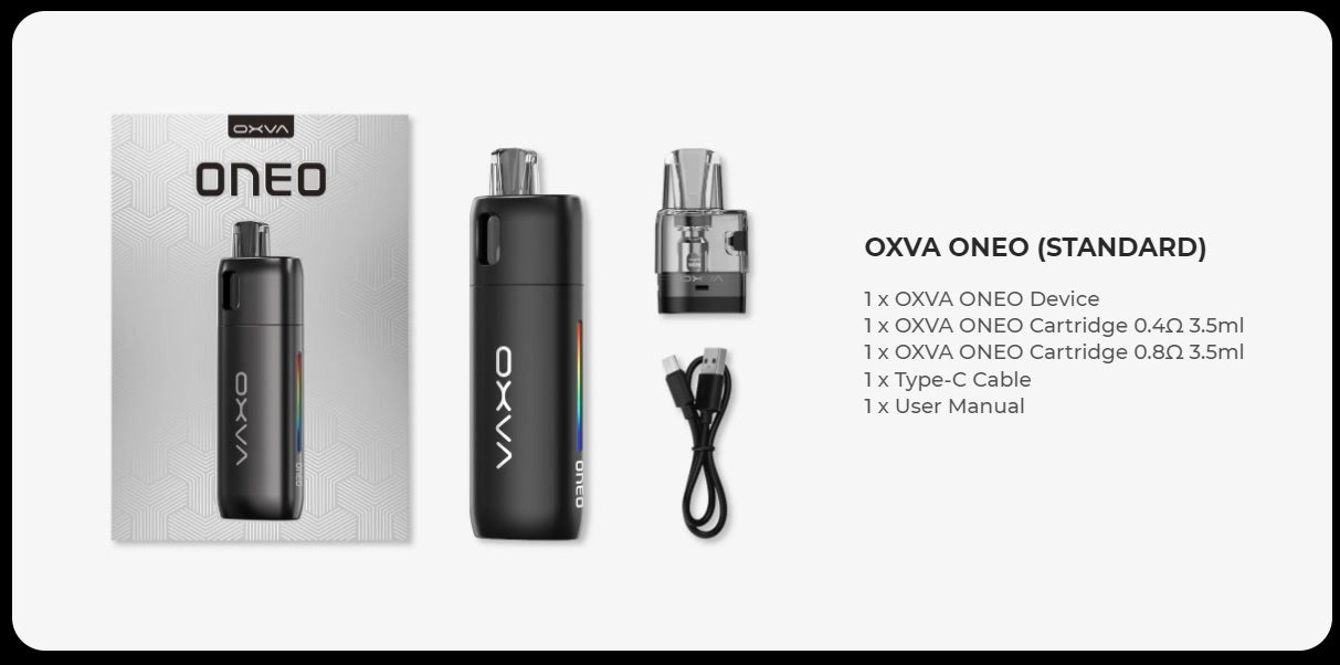 OXVA Oneo 40W Pod Kit includes