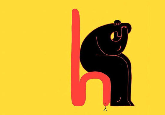 Photo for article on the hidden benefits of mental health days. Illustration of a black figure seated forlornly on a pink chair on a bright yellow background.