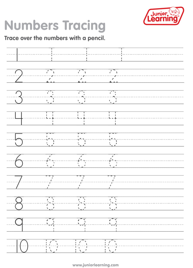 number 1 10 printable junior learning usa