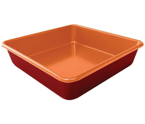 Red Copper 9.5 Inch Square Cake Pan
