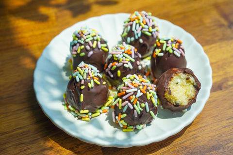 Gluten-free vegan passion fruit and coconut Easter truffle
