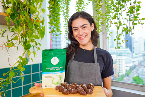 Chef Ivy makes the ultimate healthy snack with Copra's freeze-dried organic young Thai coconut meat