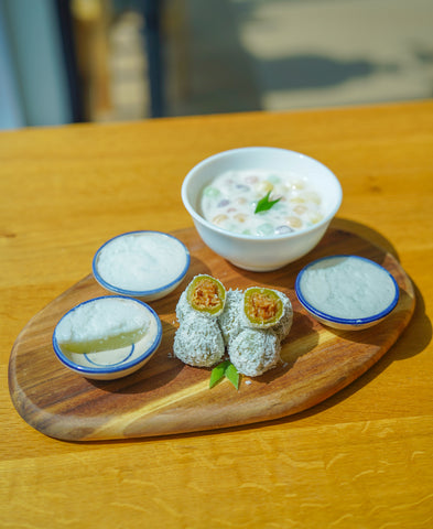 Traditional Thai Dessert made of Coconut products 