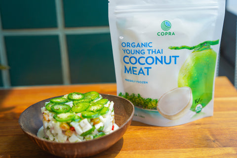 Copra's frozen organic young Thai nam hom coconut meat 