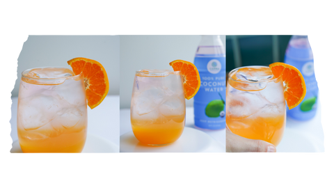 2-Ingredient Hydrating Sunset Mocktail made with Copra's 100% Pure Coconut Water