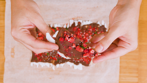 Coconut Chocolate Bark made with Copra's organic young Thai coconut meat