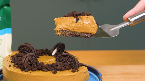 No Bake Vegan PSL Oreo Cheesecake made with Copra's freeze dried coconut meat and organic coconut nectar