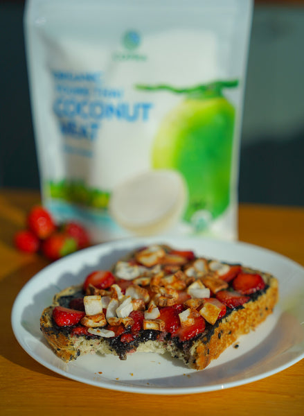 Puffed Coconut Black Sesame Toast