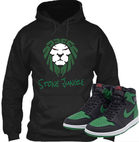 pine green and black hoodie