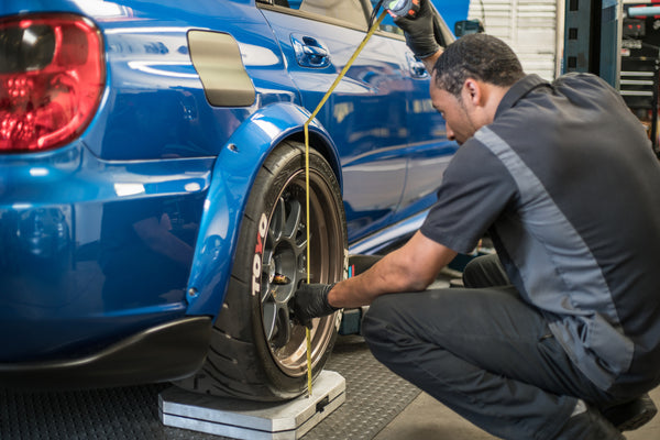 Subaru WRX STi getting corner weight and heights set