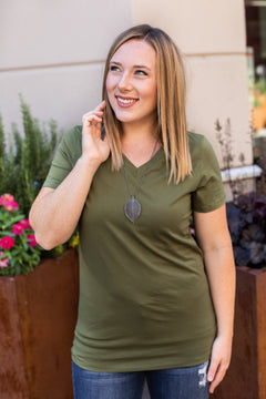 IN STOCK Olivia Tee - Olive FINAL SALE
