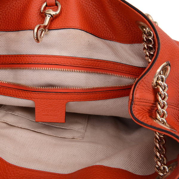 Orange Nubuck Medium Soho Chain Shoulder Bag