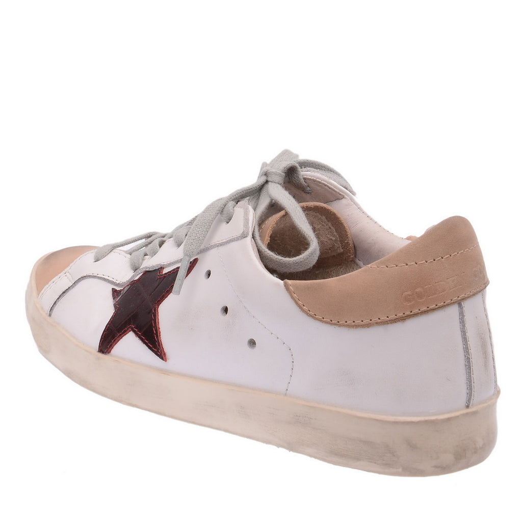 White Leather Beige Suede Trainers – PrePorter