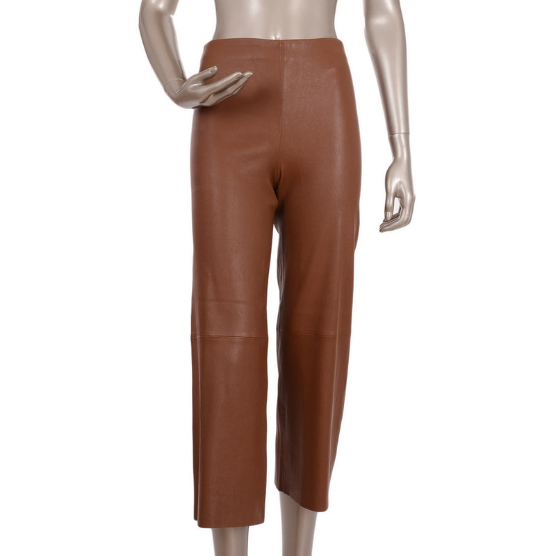 camel colored leather pants