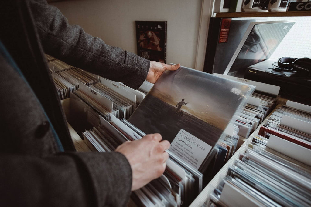 Person holding vinyl record on Record Store Day