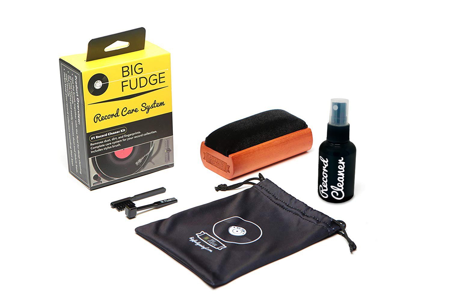 Image of Big Fudge’s vinyl record cleaning kit for how to clean a record effectively