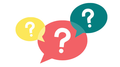 Three speech bubbles with question marks