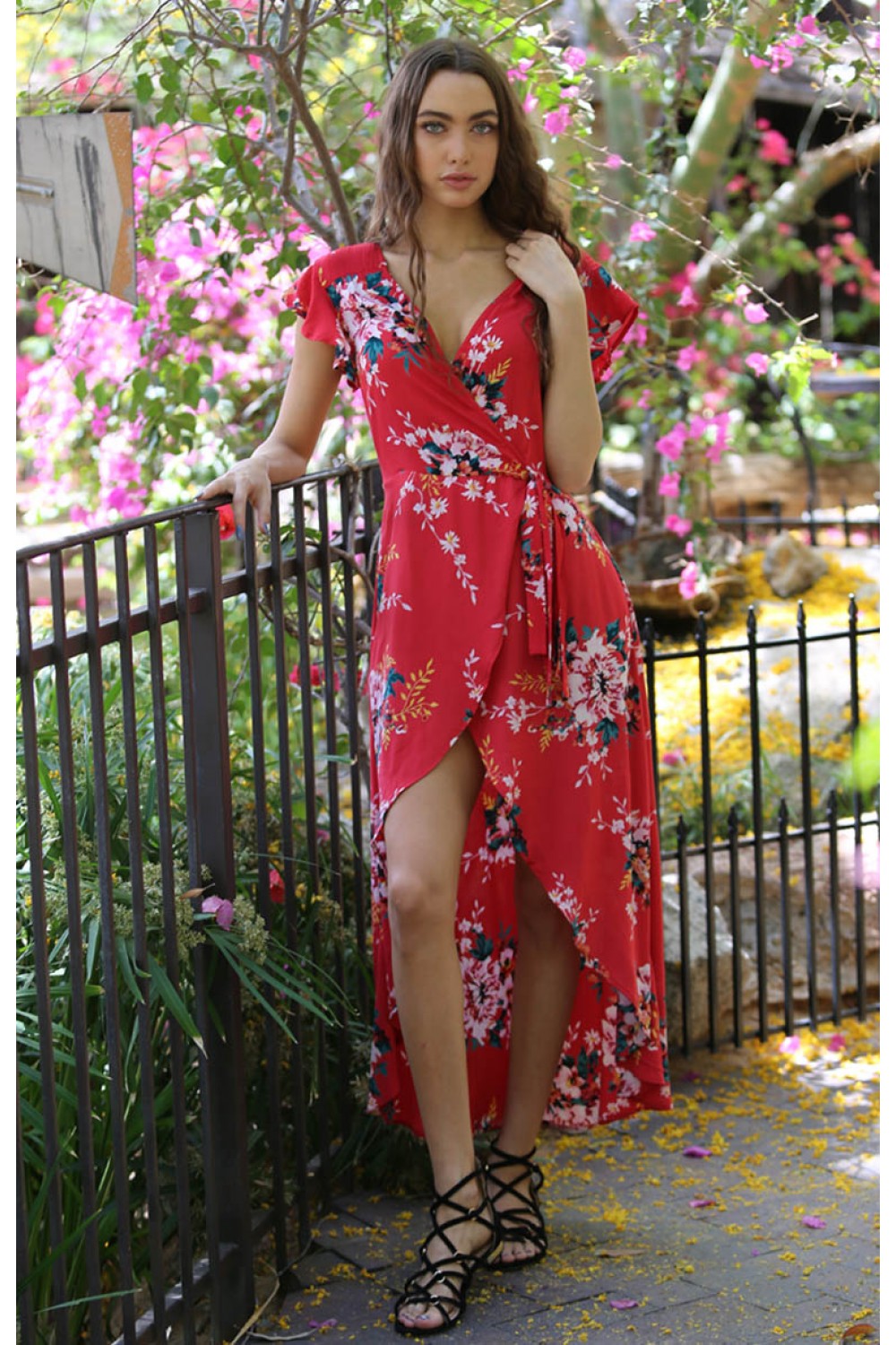 red maxi romper